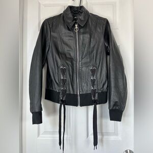 7 for all mankind Vegan Leather bomber Jacket size S